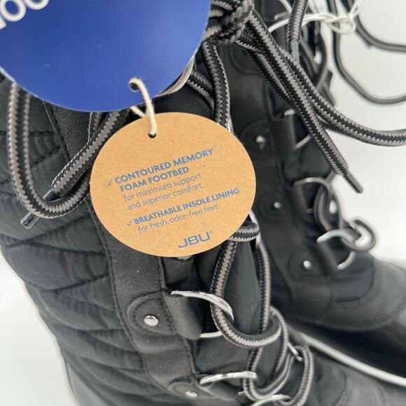 JBU JAMBU & CO Lorina Boots Size 10 Faux Fur Black Waterproof Memory Foam NWT - Picture 8 of 14
